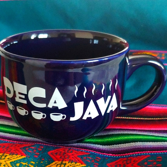12 oz Coffee Mug, Deca Java, Navy - Picture 2 of 5
